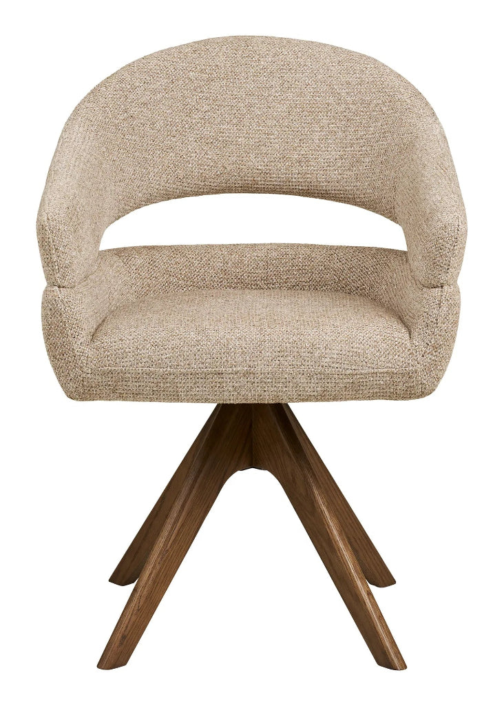 Esszimmerstuhl DAN, Drehfunktion Sandfarben – Eiche | Komfort & Design