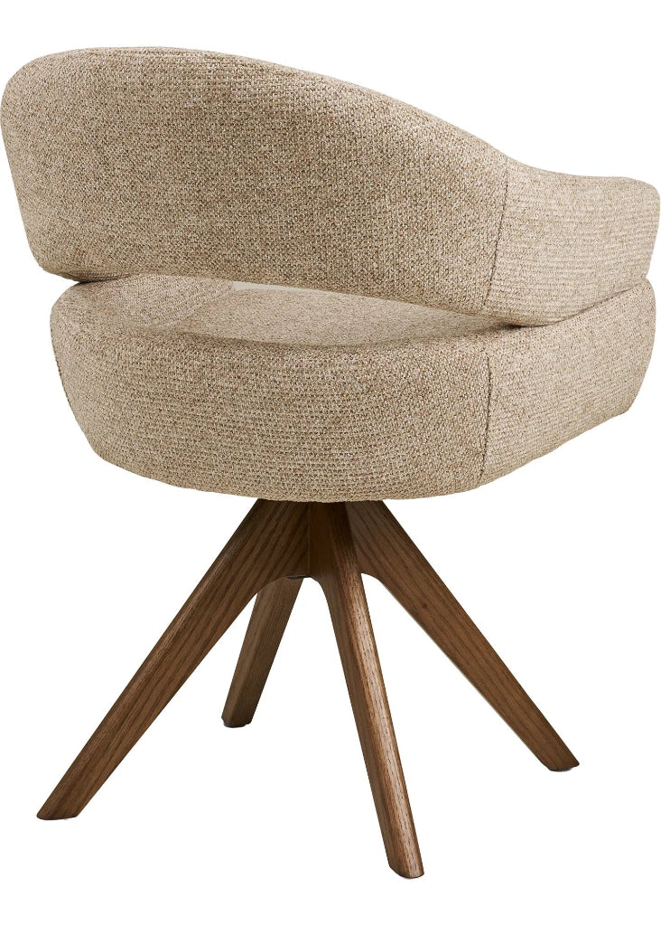 Esszimmerstuhl DAN, Drehfunktion Sandfarben – Eiche | Komfort & Design