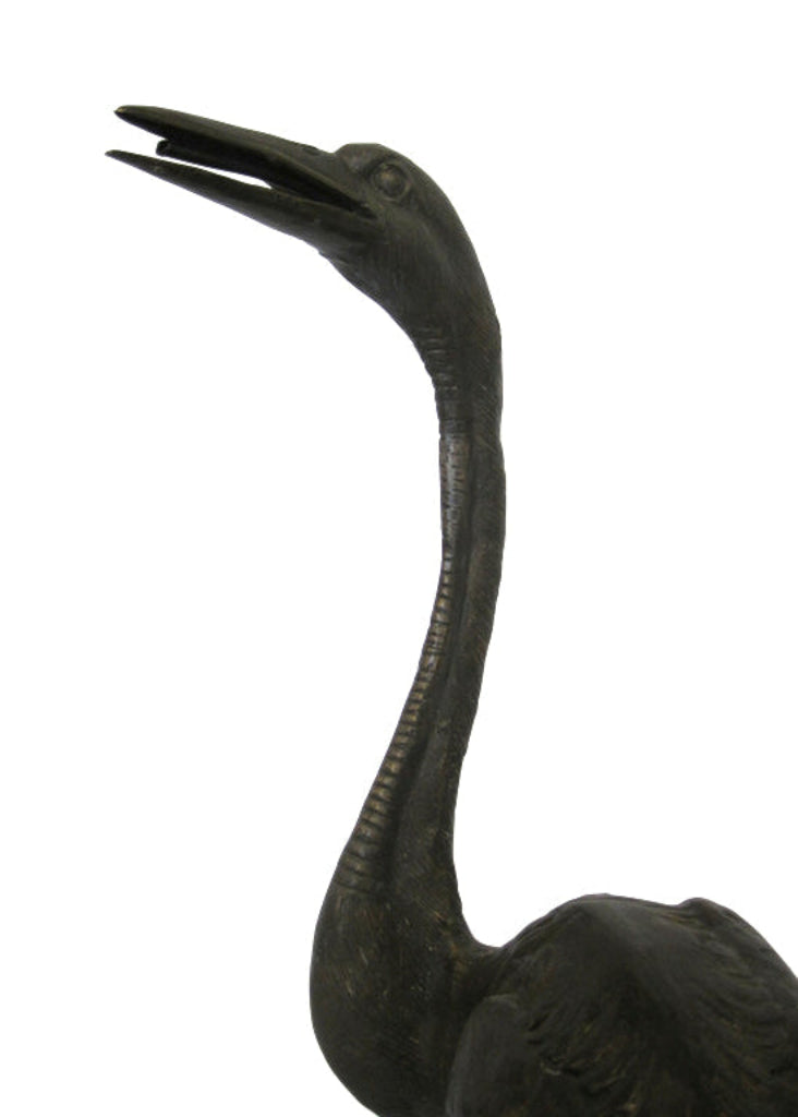 Garten-Brunnen Bronze "Bronzenes Set aus 4 Kranichen" H 100 cm, Wasserspiel
