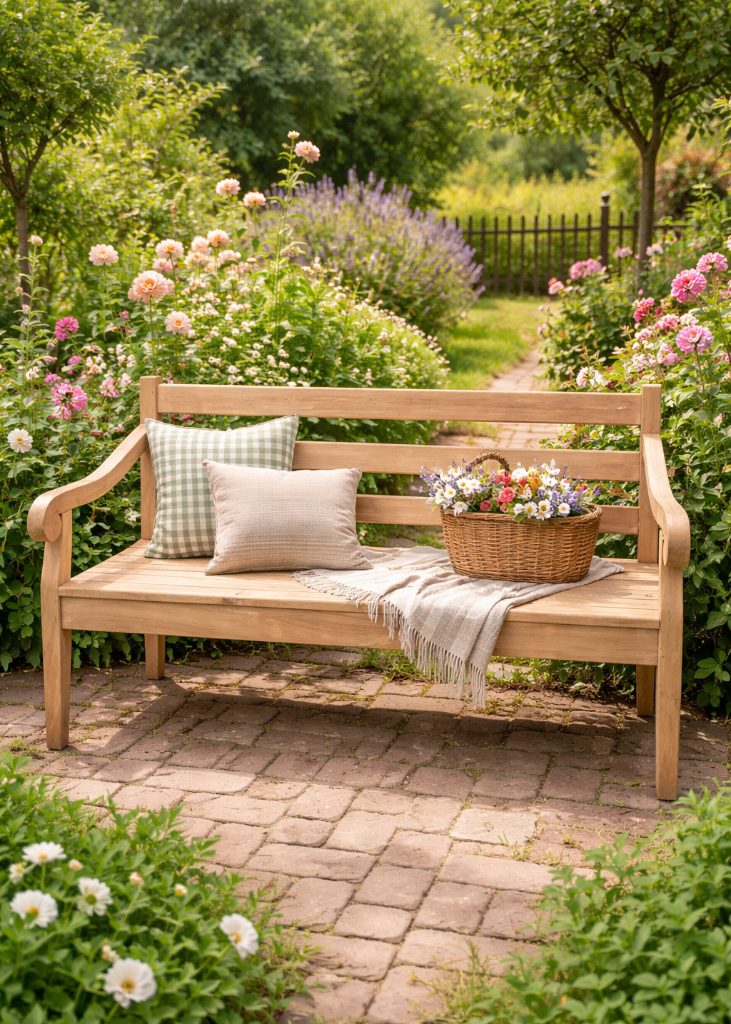 Gartenbank 3-Sitzer Teakholz 150 cm – massive Sitzbank Garten, modern, wetterfest & langlebig