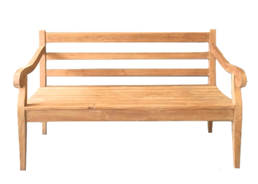 Holzbank Garten 150 cm aus Teak – 3-Sitzer Gartenbank massiv, Landhaus Stil, Outdoor wetterfest