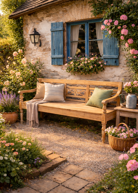 Große Gartenbank 190 cm aus Teakholz – Parkbank