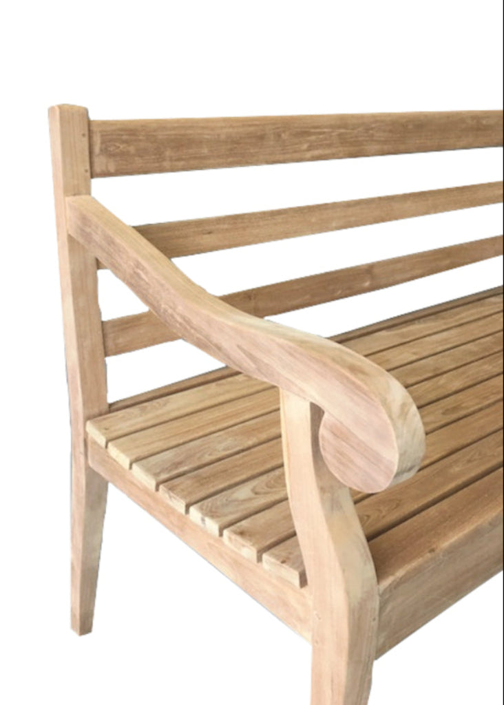 Teakholz Bank 2 Sitzer stabile Gartenbank für Balkon und Garten