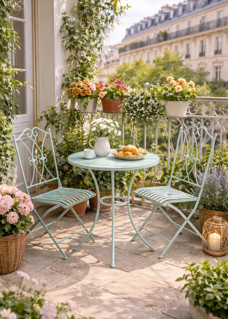 Kleines Gartenmöbel Set – 1 Tisch + 2 Stühle