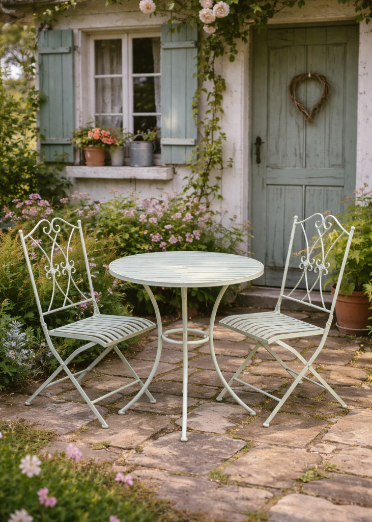 Kleines Gartenmöbel Set – 1 Tisch &amp; 2 Stühle