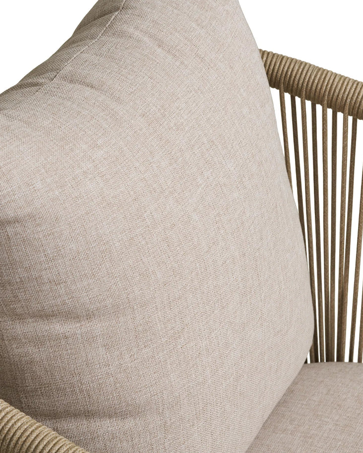 Gartenstuhl KIM 4er-Set – Modernes Design in Beige-Sand mit Kissen