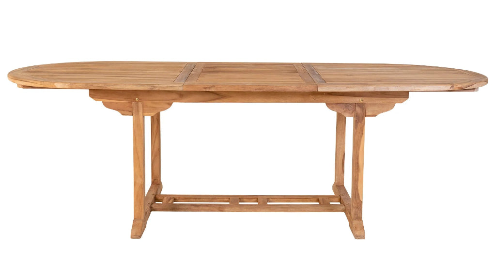 Teak Gartentisch 180–240 cm ausziehbar in natürlicher Holzoptik