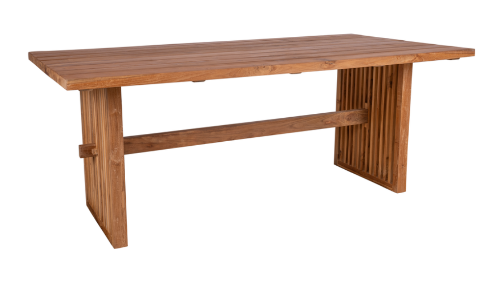 Hochwertiger Massivholz Gartentisch 200 x 100 cm für Terrasse und Außenbereich, naturbelassen