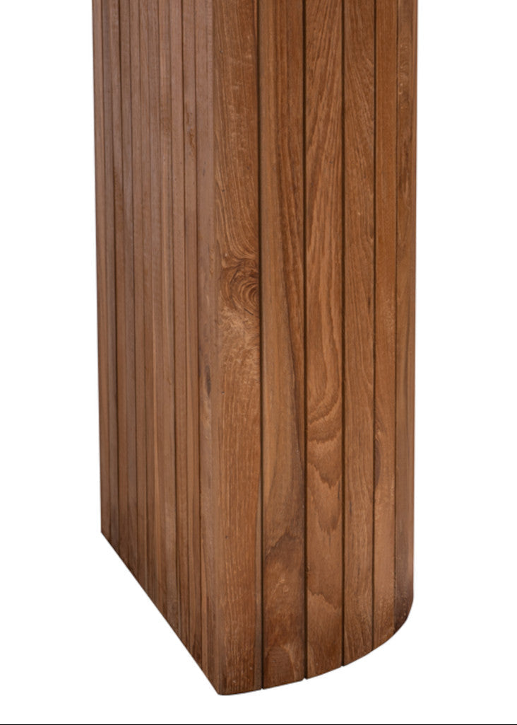 Gartentisch aus Massivholz 240x100 cm mit halbrunden Säulenbeinen für Terrasse und Garten
