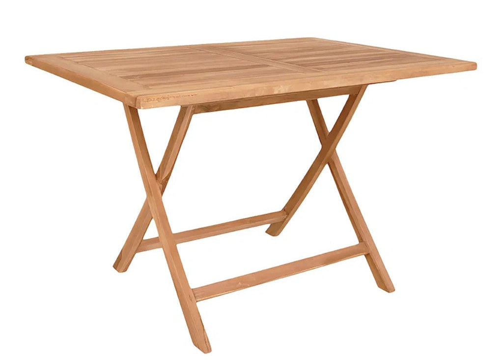 Gartentisch Landhausstil Teak 120x80 cm – Holz Esstisch natur