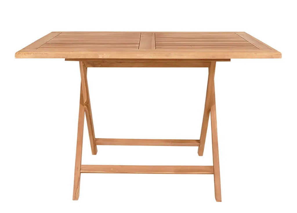 Gartentisch Landhausstil Teak 120x80 cm – Holz Esstisch natur