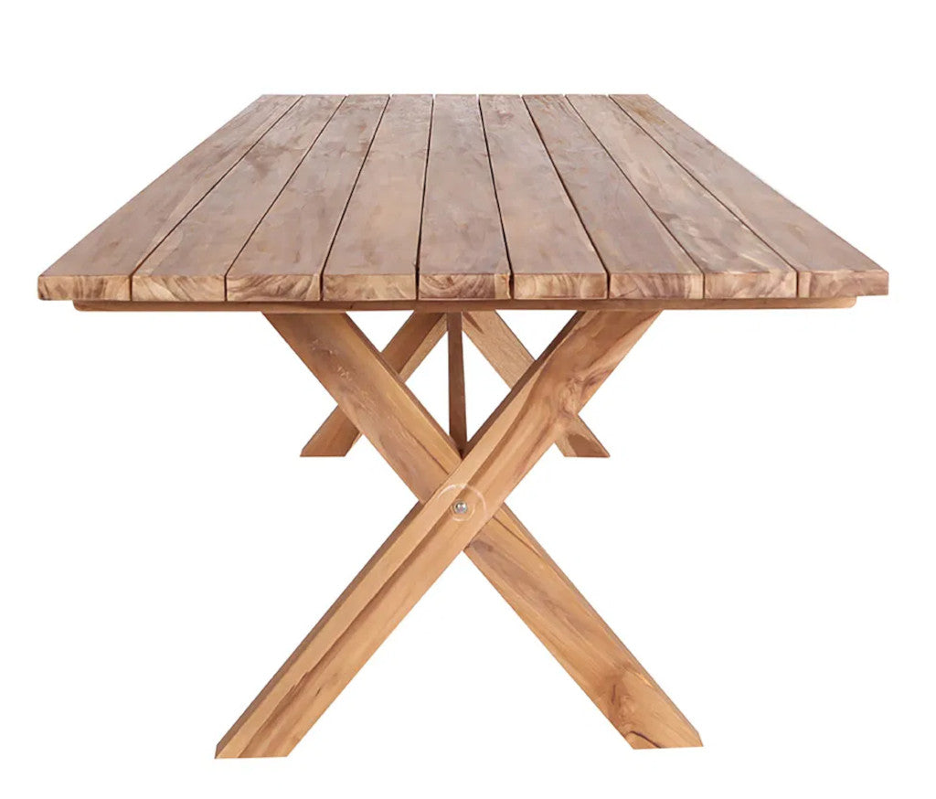 Recyclingholz Gartentisch Teakholz 200x90 cm - Landhaus Esstisch