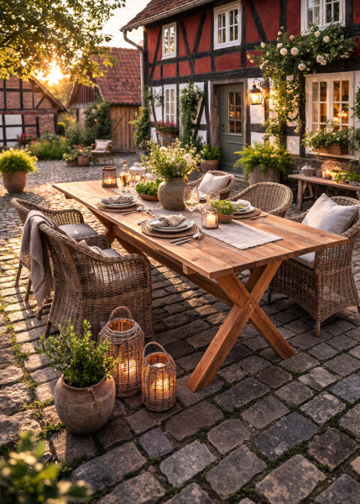 Recyclingholz Gartentisch Teakholz 200x90 cm - Landhaus Esstisch
