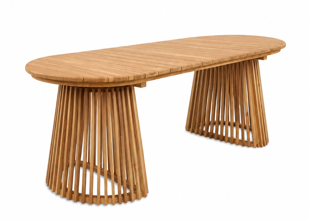 Outdoor Esstisch aus Teak natur für Dachterrasse und Garten