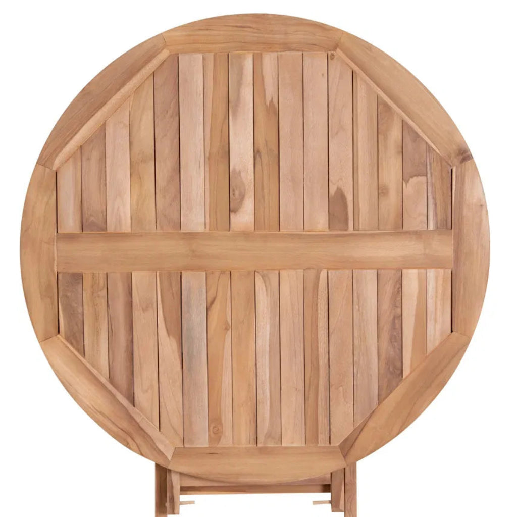 cosmali-living Gartentisch Teak rund Ø100 cm – massiv & montiert
