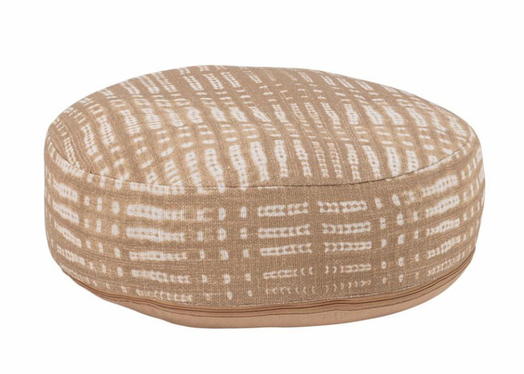 Orientalischer Hocker mit beigem Kissen oder als kleiner Tisch