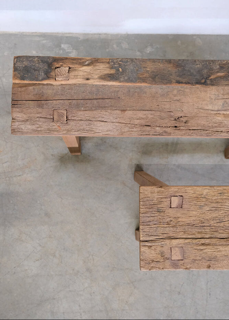 Altholz Hocker eckig vintage altes Holz, kleiner Tisch