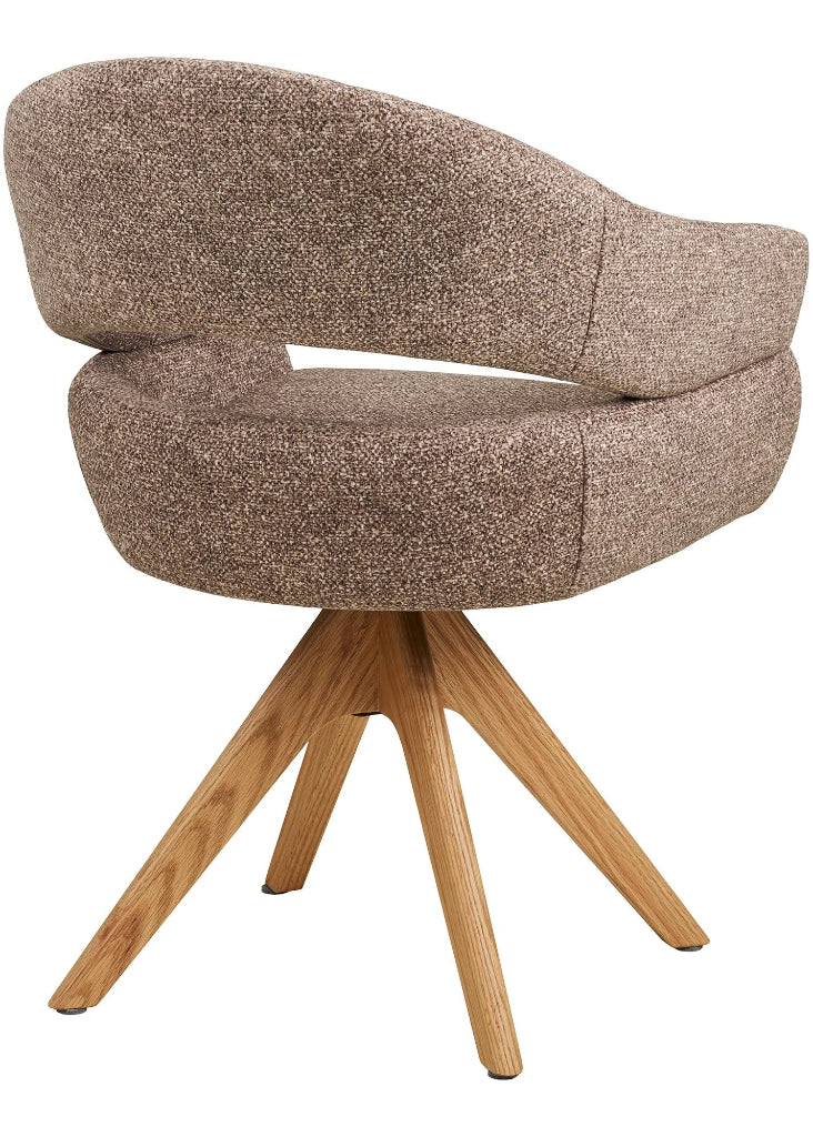 Runder Esszimmerstuhl Drehfunktion Braun – Eiche