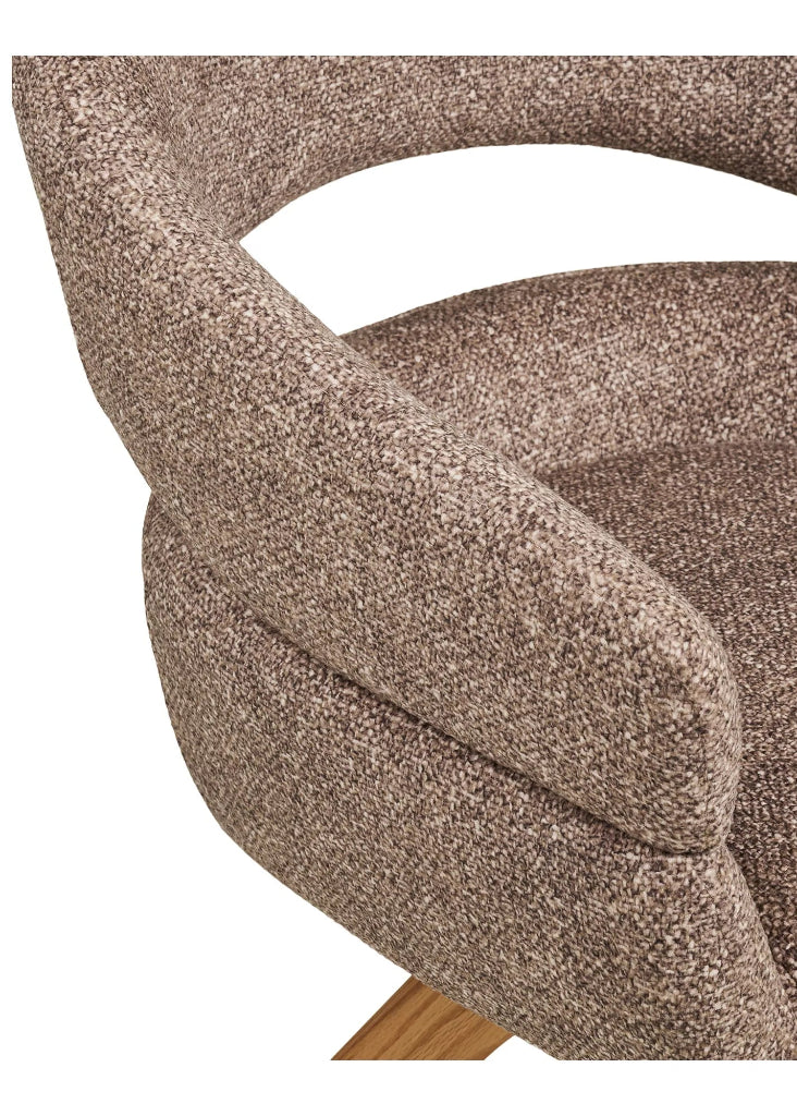 Esszimmerstuhl Drehfunktion Brauner Polsterstoff – Eiche