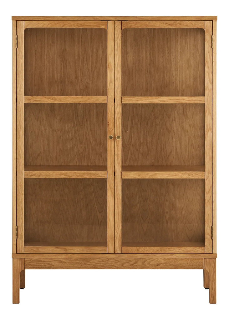 Moderne Holz Vitrine im nordischen Skandi-Landhaus Look