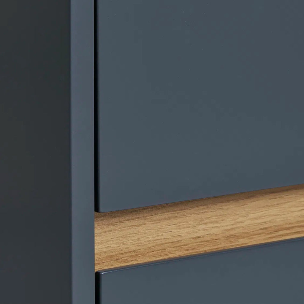 Beistelltisch, Nachtschrank dunkelgrau 2 Schubladen, modernes Design