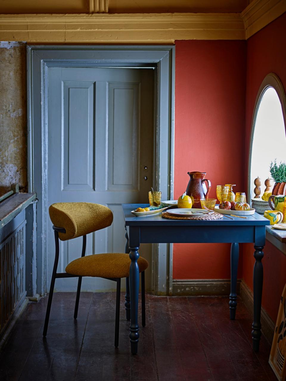 Landhaus Esstisch ELSI blau quadratisch 80x80 cm