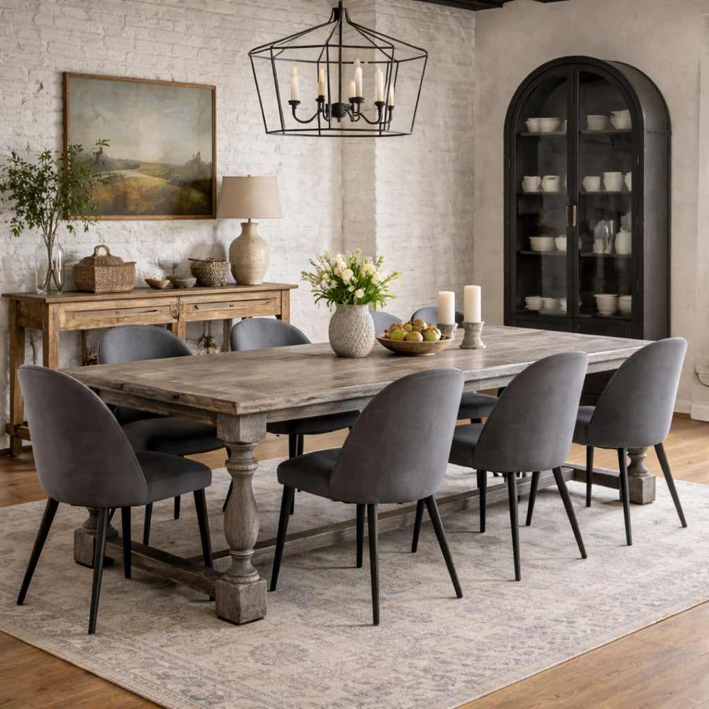 Landhaus Esstisch 4 Säulenbeine antiker Chic