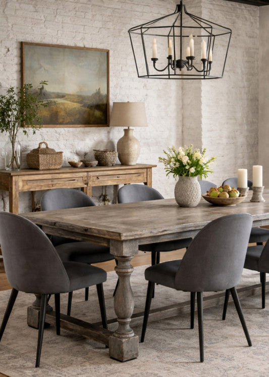 Landhaus Esstisch CAMPA mit 4 Säulenbeinen