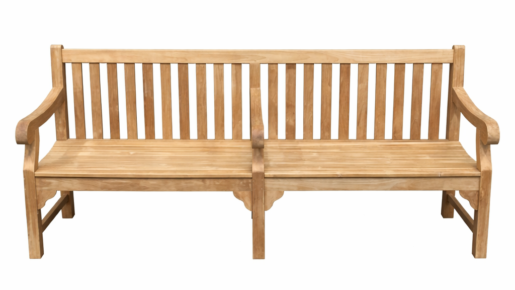 Robuste Holzbank 240 cm aus Teak für Garten und Terrasse mit elegantem Design