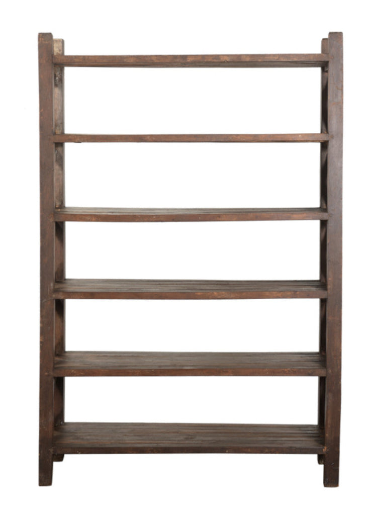 Rustikales Landhaus-Holzregal mit Kreuz-Design H 183 cm - EINZELSTÜCK
