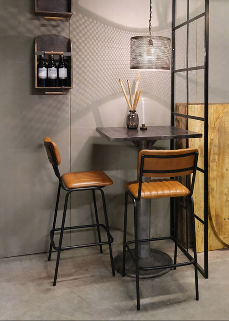 Barhocker Leder-Metall für Zuhause und Gastronomie