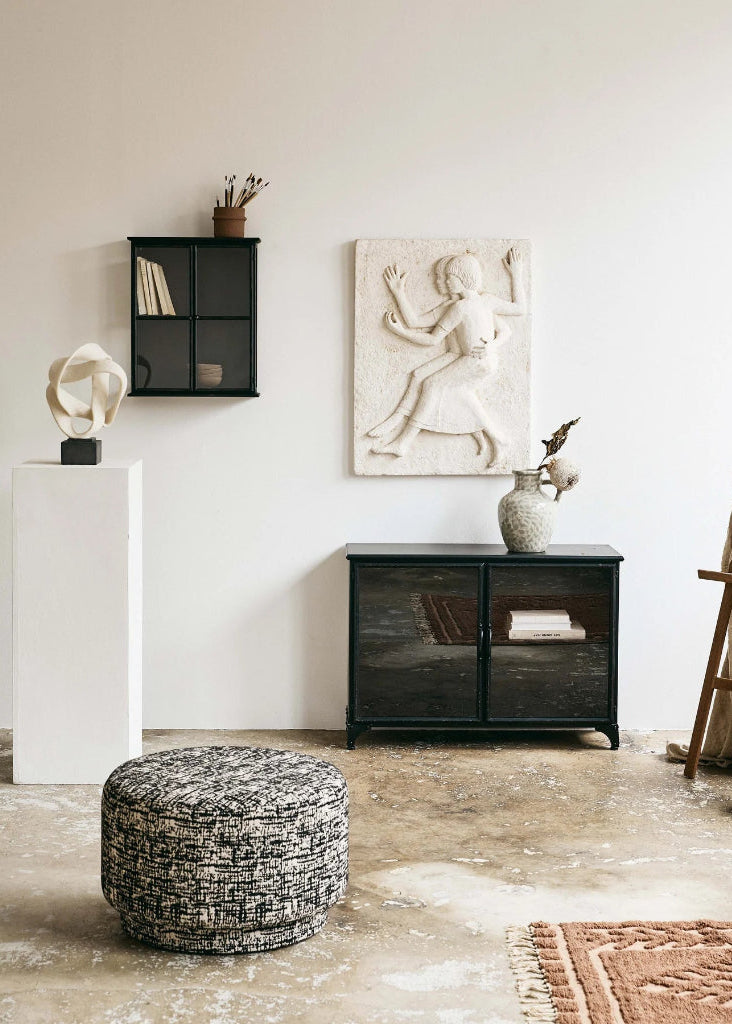 Vintage Sideboard-Vitrine industriell