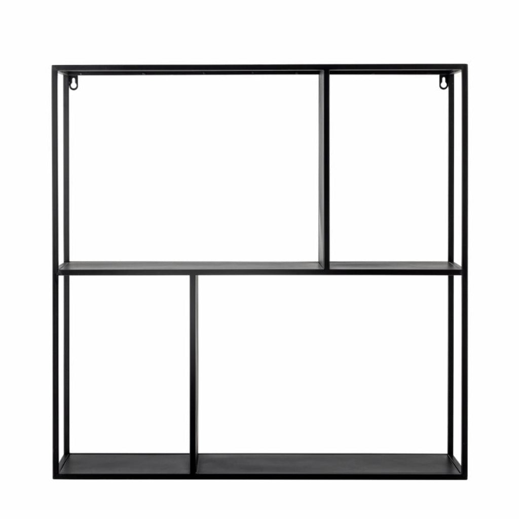 Modernes Metall-Wandregal 71x71 cm in Schwarz als stilvolles Bücherregal für Wohnzimmer, Flur oder Büro