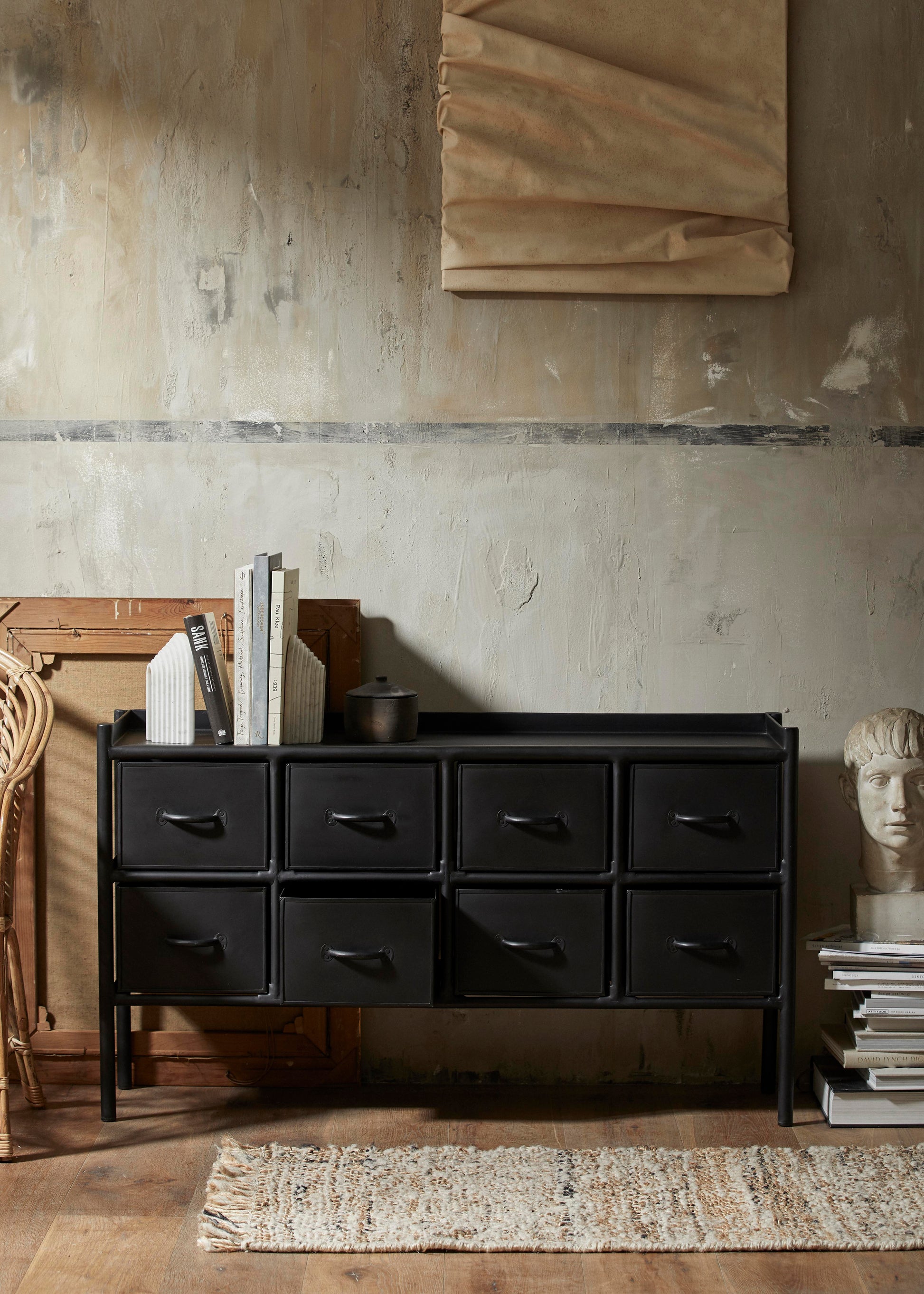 Metall Anrichte mit 8 Schubladen industrial