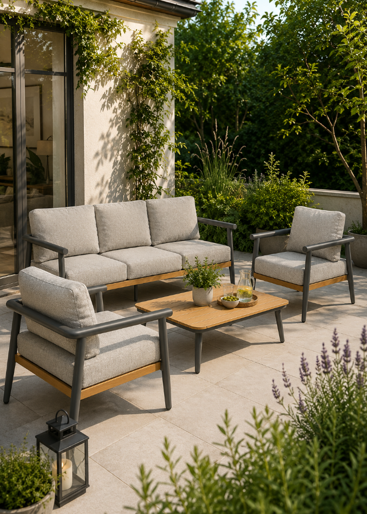 Garten Lounge-Set MILLA aus Aluminium mit Sofa und Sesseln