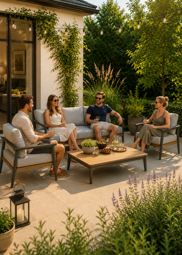 Modernes Outdoor Lounge-Set MILLA in Anthrazitgrau