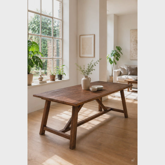 Einzigartiger Esszimmertisch aus Massivholz 240 × 90 cm – Unikat aus altem wiederverarbeitetem Holz