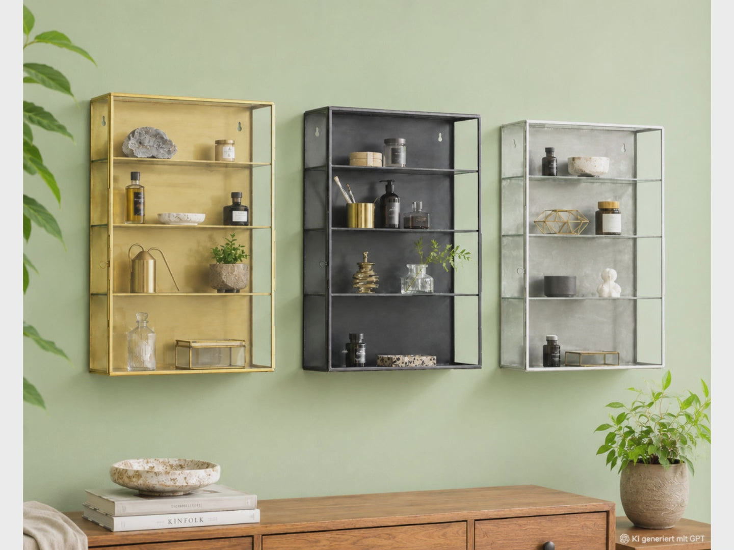 Dekorative Eisen-Wandvitrine im nostalgischen Industrial-Look mit Glasfront für stilvolle Aufbewahrung und Präsentation von Wohnaccessoires und Schmuck.