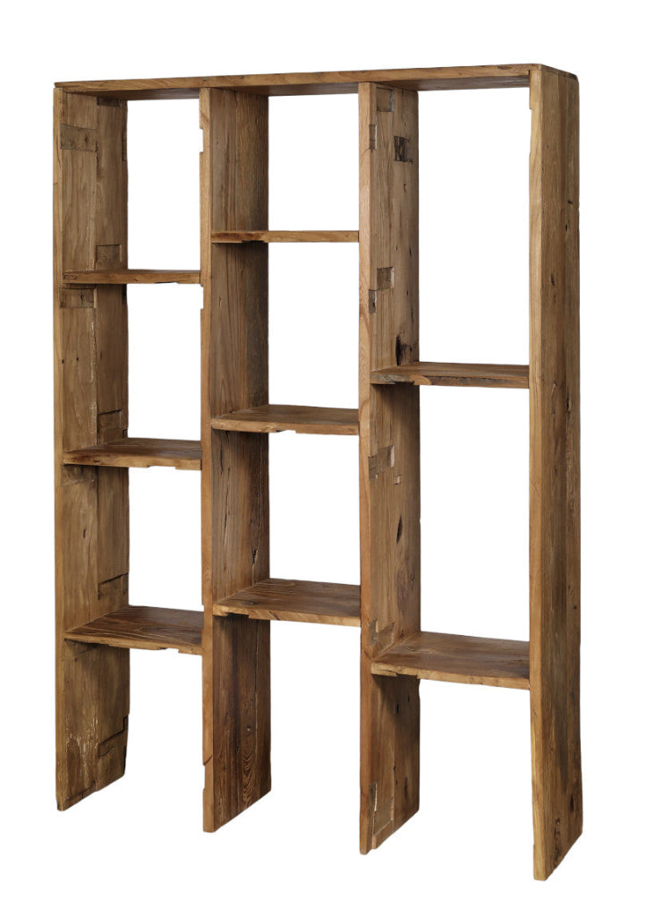 Regal Holz mit 8 versetzten Fächern H 165 x B 100 cm - modernes Design