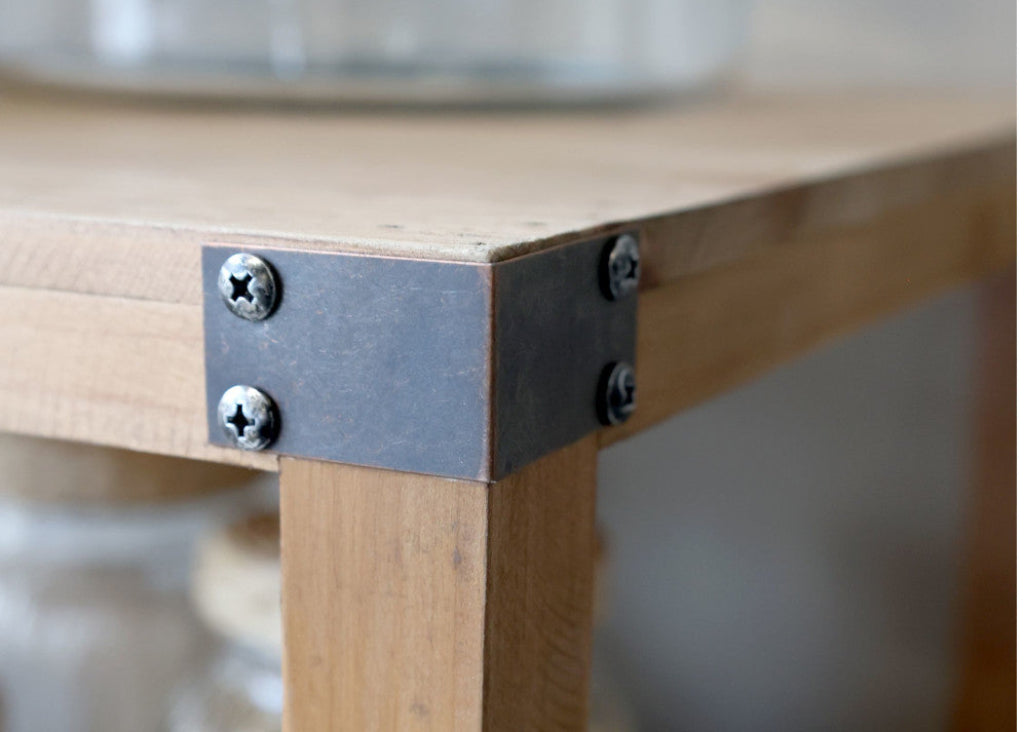 Holz Regal ANA auf Eisenrädern B 59,5 cm industriell