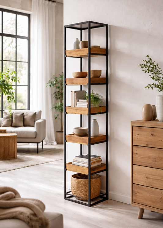 Industrial Regal aus Altholz  Eisen 178 cm hoch - Industriedesign Möbel