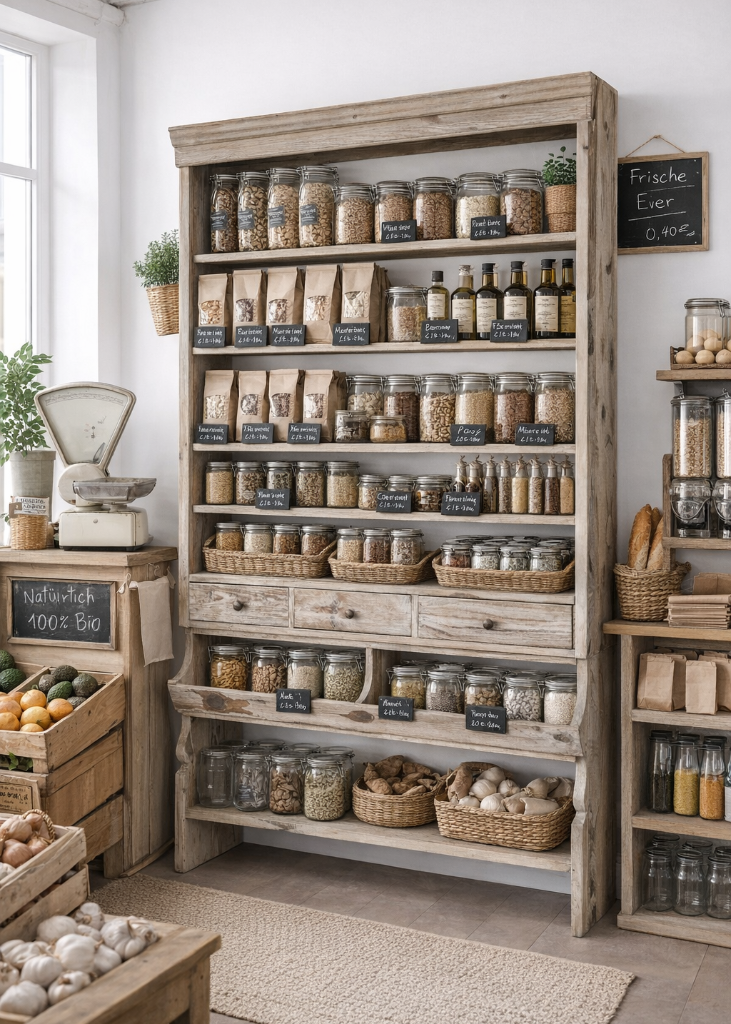 Regal mit Ablageböden und Schubladen im Ladengeschäft