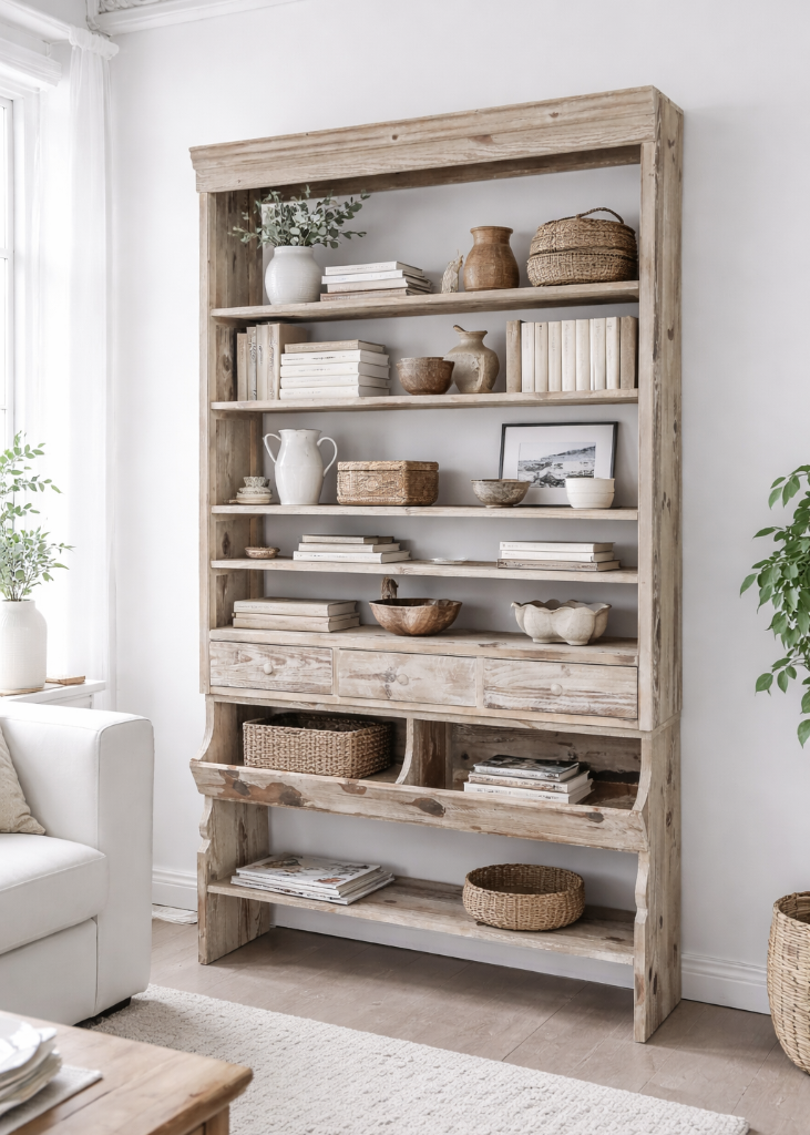 Regal mit Ablageböden und Schubladen