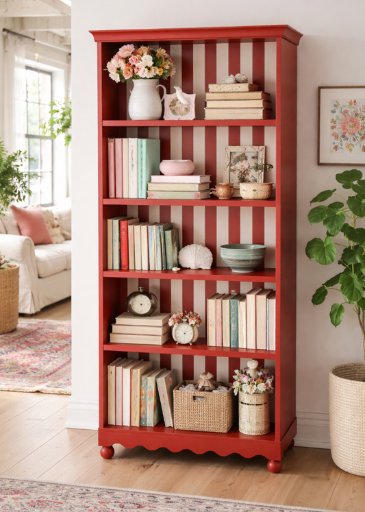Rotes Holz Regal H 151 cm Landhausstil