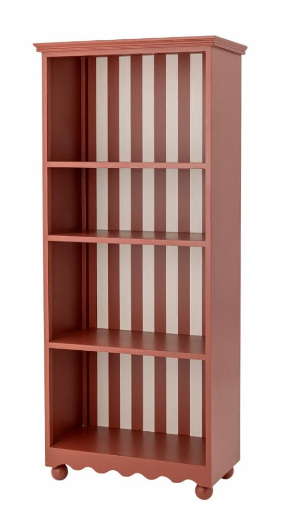 Rotes Holz Regal H 151 cm Landhausstil, fröhliches Design im ländlichem Look