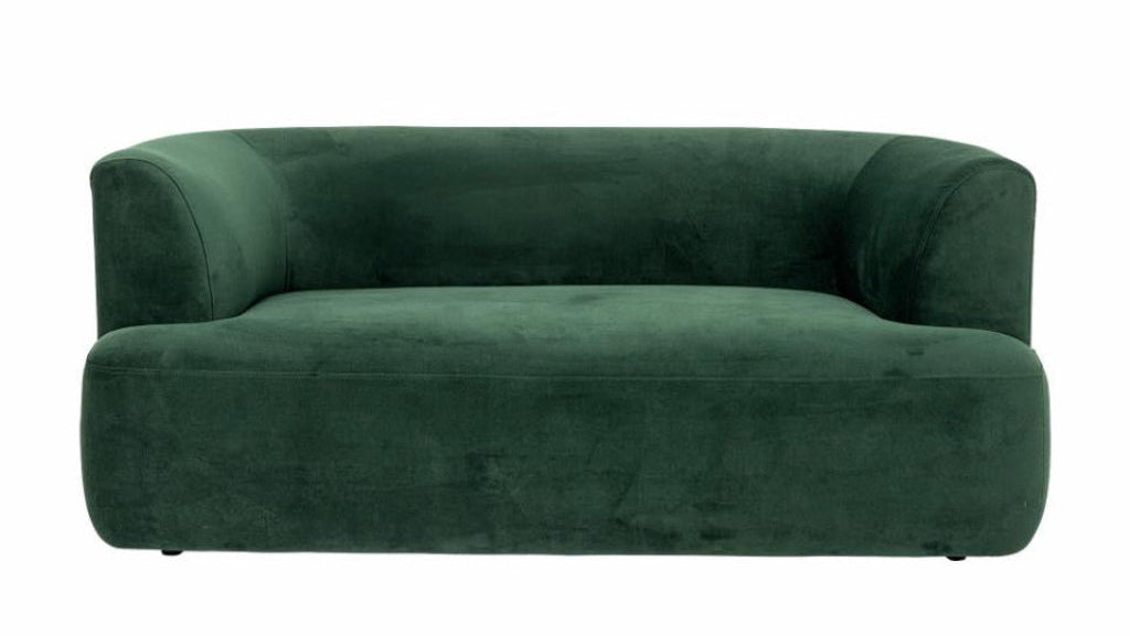 Samt Sofa grün 2 Sitzer