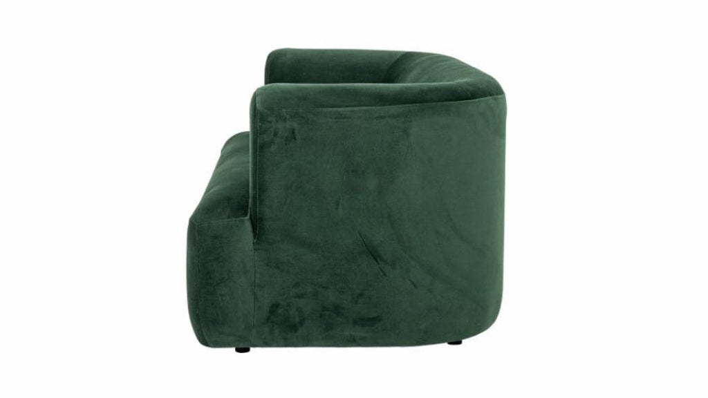 Samt Sofa grün 2 Sitzer runde Formen