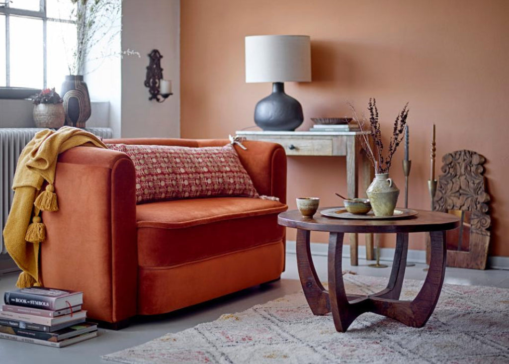 Modernes Sofa orange 2 Sitzer rund Form