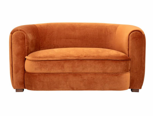 Sofa 2 Sitzer orange Velourstoff