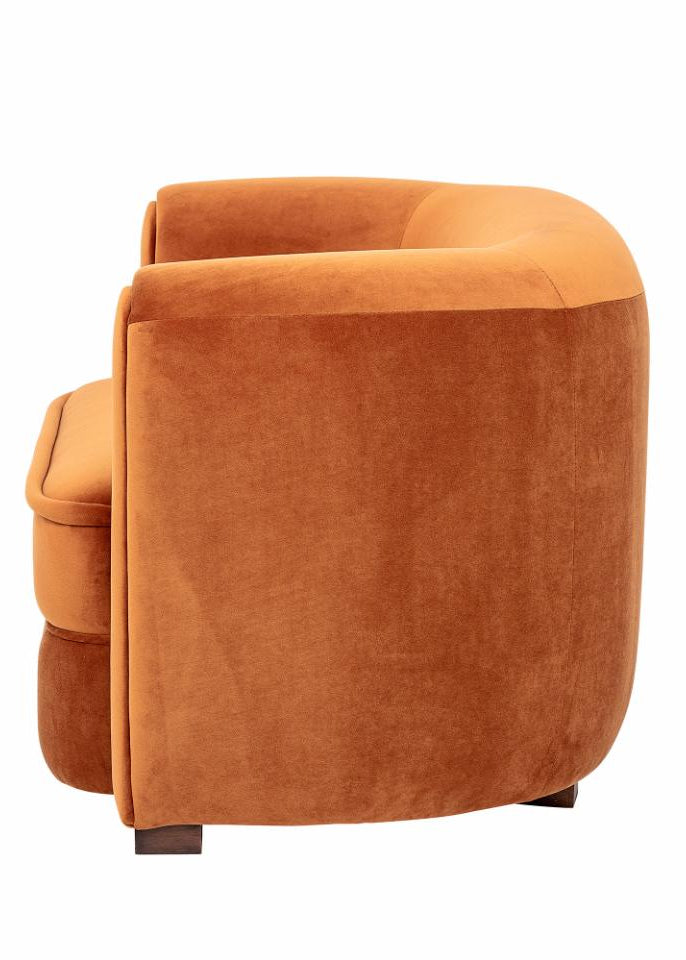 Sofa 2 Sitzer orange Velourstoff
